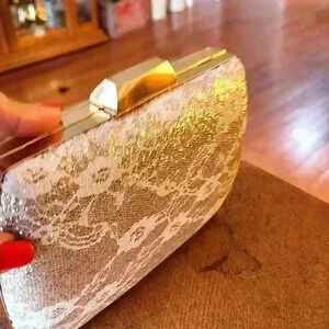 Lulu townsend clutch with gold strap